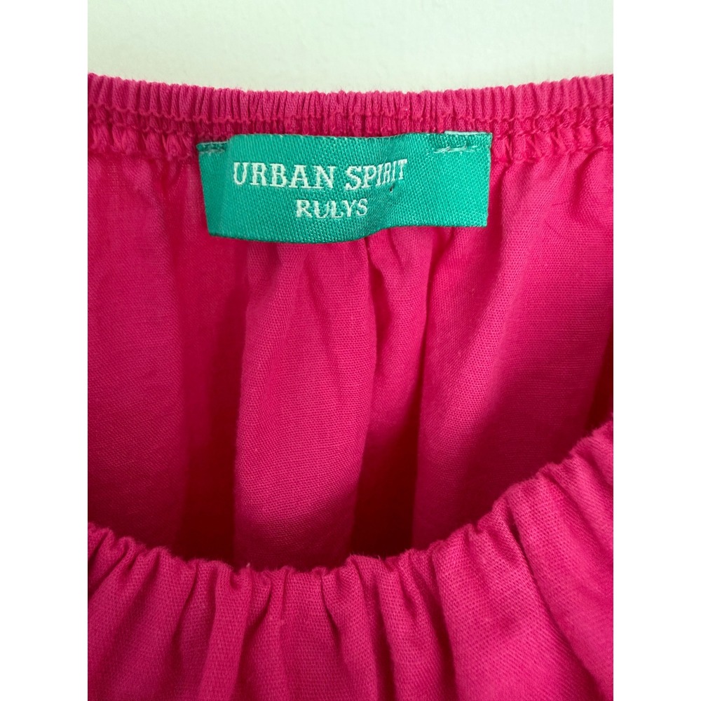 Urban Spirit Rulys Magenta Pink Off The Shoulder Embroidered Tassel Crop Top - Picture 6 of 9